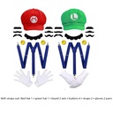 Mary Mario Anime Game Character Adult Octagon Sun Hat Baseball Hat Gloves Beard Strap Set