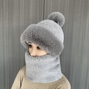 Hat women's autumn and winter scarf mask integrated children's knitted hat ear protection thick winter warm wool hat