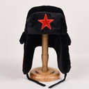 Red five-pointed star Lei Feng hat men's winter warm thickened locomotive head cotton hat children parent-child ear protection northeast cotton hat