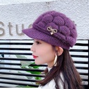 Autumn and winter hat hat plus velvet old man hat warm ear protection wool hat mother hat old woman hat knitted hat beret