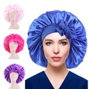 Extra Large Stretch Ribbon Satin Round Hat Solid Color Wide-brimmed Nightcap Knot Twist Hat TJM-301-3