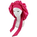 lace-up silk nightcap long hair hair care cap maternity nightcap home hat silk nightcap