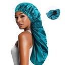 satin nightcap elastic band buckle long tube hair care cap candy color shower cap nightcap turban hat