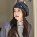 Heating Color Autumn and Winter Thick Hat Women's Solid Color All-match Knitted Wool Hat Winter Warm Wool Beret