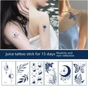 Internet Celebrity Herbaceous Non-reflective Realistic Juice Tattoo Sticker Tattoo Butterfly Small Fresh Waterproof Sticker for Men and Women