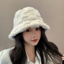 Japanese-style Lamb Fleece Fisherman Hat Women's Winter Korean-style All-match Fashionable Face Showing Small Basin Hat Casual Warm Fleece-lined Hat