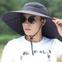 Sunshade Hat Men's Outdoor Big Along Fisherman Hat Trendy Sun Hat Men's Summer Fishing Sunscreen Hat UV Protection