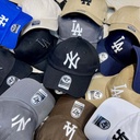 47brand Baseball Cap Yankees ny Black Soft Top la Big Label Bent Corner Cap Adjustable Hat