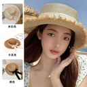 Summer explosions big eaves raffia bow hand woven beach hat sunscreen face sunshade straw hat