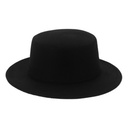 Big Brim Top Hat Men's and Women's Retro British Flat Top Flat Brim Wool Hat Sunshade Hat