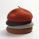 Autumn and Winter Korean Style All-match Wool Beret Women's Retro Wool Casual Painter's Hat Japanese Style Simple Bud Hat Trendy