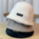 Explosions Rabbit Fur Fisherman Hat for Children Autumn and Winter Big Head Wai Plush Bucket Show Face Small White Basin Hat for Women