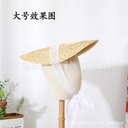 One-piece Straw Flat Hat Straw Hat Lace Lace Hand-made Portrait Pastoral Outdoor Photo Hat