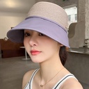 Sunshade Hat Children's Summer Anti-UV Face-Covering Sunscreen Hat Duck Tongue Big Eave Foldable Horsetail Beach Straw Hat Factory