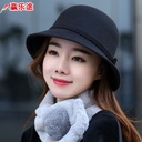 Autumn Fashion Korean Style Top Hat Women's Fashionable Retro Woolen Hat Ladies Outdoor Warm Basin Hat Women's Round Hat