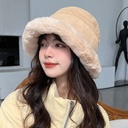 Plush Hat Winter Korean-style All-match Thickened Warm Fisherman Hat Women's Cold-proof Windproof Ear Protection Pot Hat Mongolian Hat