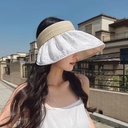 Shell sun hat double-sided straw headband women's hat summer big brim sun protection empty top sun hat