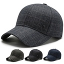 Men's hat fashion grid trend baseball cap mature stable low-key connotation cap sunshade hat