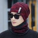 Fleece-lined Thickened Wool Hat Winter Men's Outdoor Warm Neck Hat Korean Style Youth Cycling Cold-proof Knitted Hat