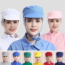 Food factory work cap female breathable work cap sanitary factory hat male production workshop white net cap lace logo