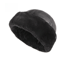 pu leather old man hat winter melon skin cap snow-proof cap vintage elderly plus velvet padded warm landlord cap men