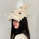 Dragon head hat export handmade knitted cap trembles with Dragon Hat crochet wool hat wide brim sunshade