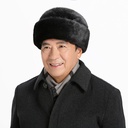 Hat Men's Winter Middle-aged and Elderly Dad Hat Old Middle-aged Cotton Hat Autumn and Winter Warm Ear Protection Imitation Sable Wingye Hat